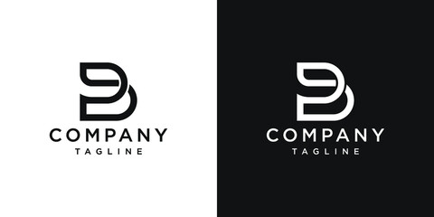 Creative Letter B Monogram Logo Design Icon Template White and Black Background - obrazy, fototapety, plakaty