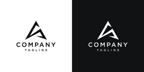 Creative Letter SA Monogram Logo Design Icon Template White and Black Background - obrazy, fototapety, plakaty