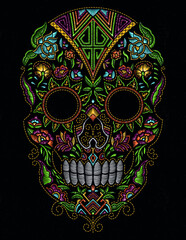 mexican skull sugar  huichol