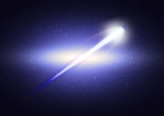 Fototapeta na wymiar comet that moves through the galaxy