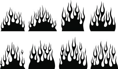 Fire flames isolated on white background. Tribal tattoo design. © ARTSTOK