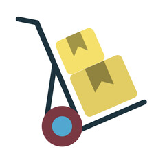 Trolley , Delivery service flat icon.
