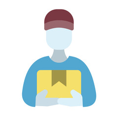 Fototapeta na wymiar Delivery Man , Delivery service flat icon.