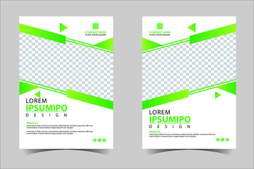 Green corporate business annual report brochure flyer design template vector, Leaflet cover presentation abstract geometric background, modern publication poster magazine, layout in A4 size