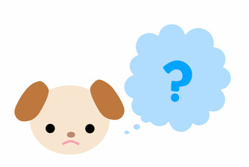 犬　吹き出し　はてな　考える