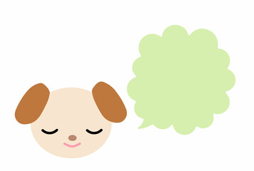 犬　垂れ耳　吹き出し　リラックス