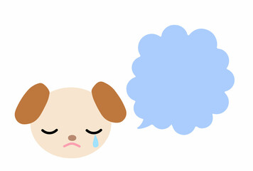 犬　垂れ耳　吹き出し　悲しい