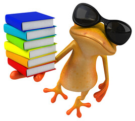 Fun yellow frog - 3D Illustration