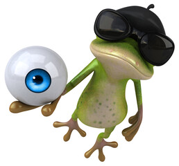 Fun french frog - 3D Illustration