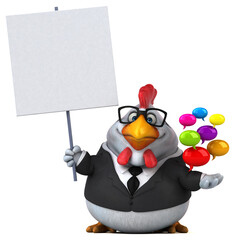 Fun chicken - 3D Illustration