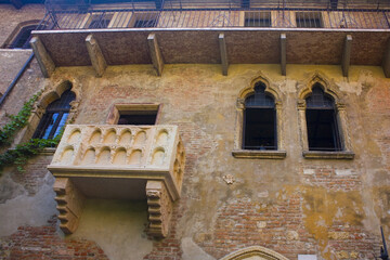 Fototapeta na wymiar Balcony of Juliet in Verona, Italy 