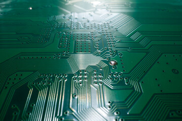 Technology background with circuit board. Electronic computer hardware technology. Motherboard digital chip. Tech science texture.