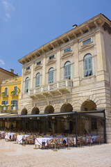 Fototapeta na wymiar Typical Verona architecture in Old Town, Italy 