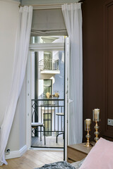 Beautiful bright luxury apartment balcony details