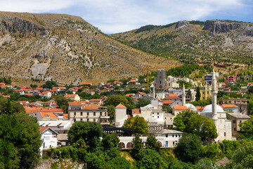 Fototapeta na wymiar Bosnia and Herzegovina, Mostar town landscape view