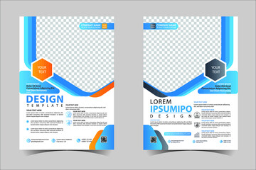 Blue corporate business annual report brochure flyer design template vector, Leaflet cover presentation abstract geometric background, modern publication poster magazine, layout in A4 size