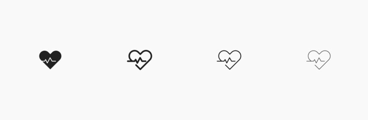 Heart Rate vector icon. Heart Pulse, electrocardiogram icon. Healthcare and medical related solid illustration. Vector illustration