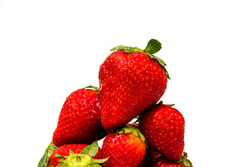 Fresh strawberries on white background