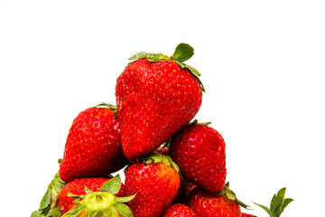 Fresh strawberries on white background