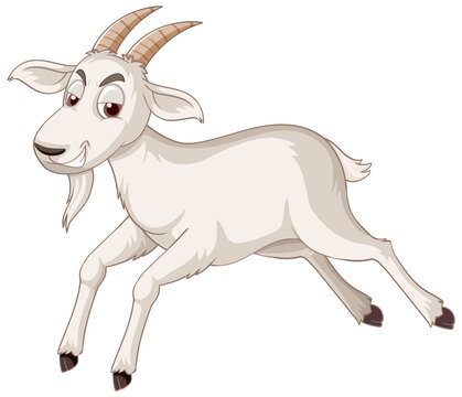 A white goat cartoon character
