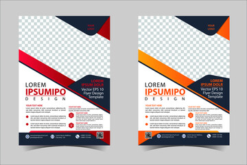 Red and orange corporate business annual report brochure flyer design template vector, Leaflet cover presentation abstract geometric background, modern publication poster magazine, layout in A4 size