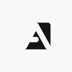 Letter A negative space monogram logo design.