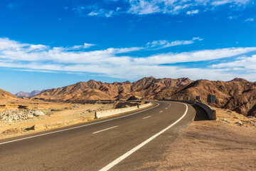 Road in Sahara desert in Egypt