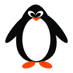 Penguin. Cute animals in flat style. Vector illustration.  - obrazy, fototapety, plakaty
