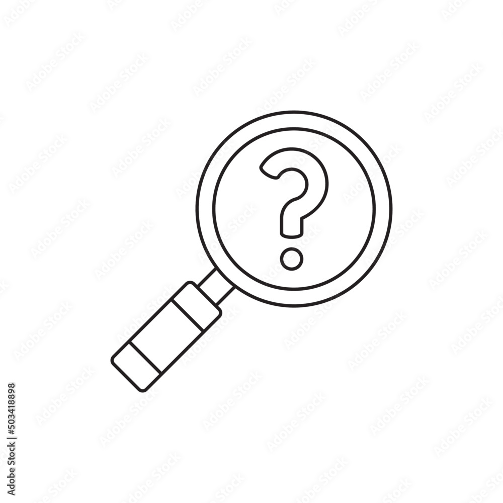 Poster find problem, search problem icon in line style icon, style isolated on white background