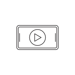Online video streaming on mobile icon in line style icon, style isolated on white background