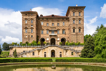 The back façade of the Ducal castle of Agliè, built in the 16th century, part of the Residences...