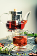 Fresh cup of oriental tea