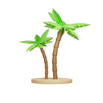3d illustration of palm trees. 3d rendering.