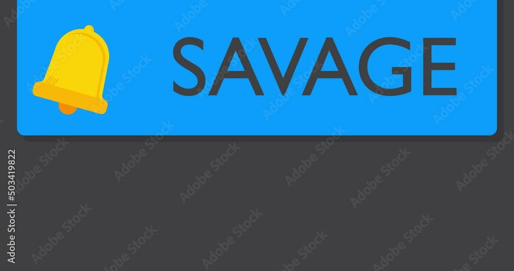 Aufkleber savage. text on notification bubble from portable information device screen. mobile app message, con