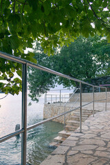 Mediterranean shore with romantic stairs.