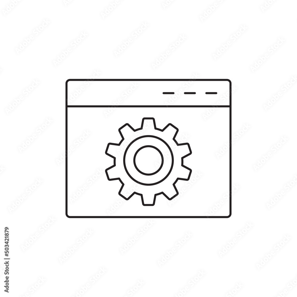 Poster development website, seo icon in line style icon, style isolated on white background