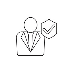 Employee, insurance protection icon in line style icon, style isolated on white background