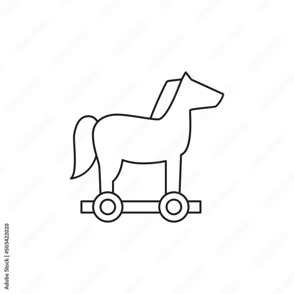 Poster Trojan horse icon in line style icon, style isolated on white background