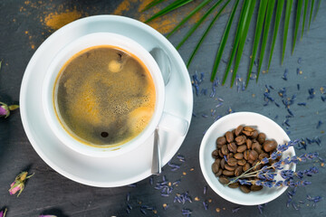 Freshly brewed coffee