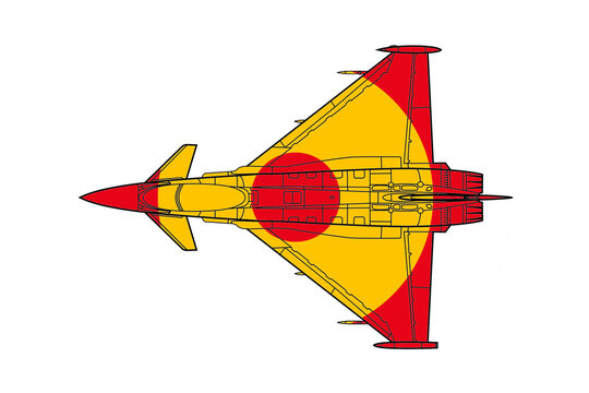 Avi&oacute;n de combate con escarapela Eurofighter