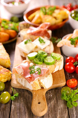 antipasto,  snack,  buffet food- Spanish Tapas