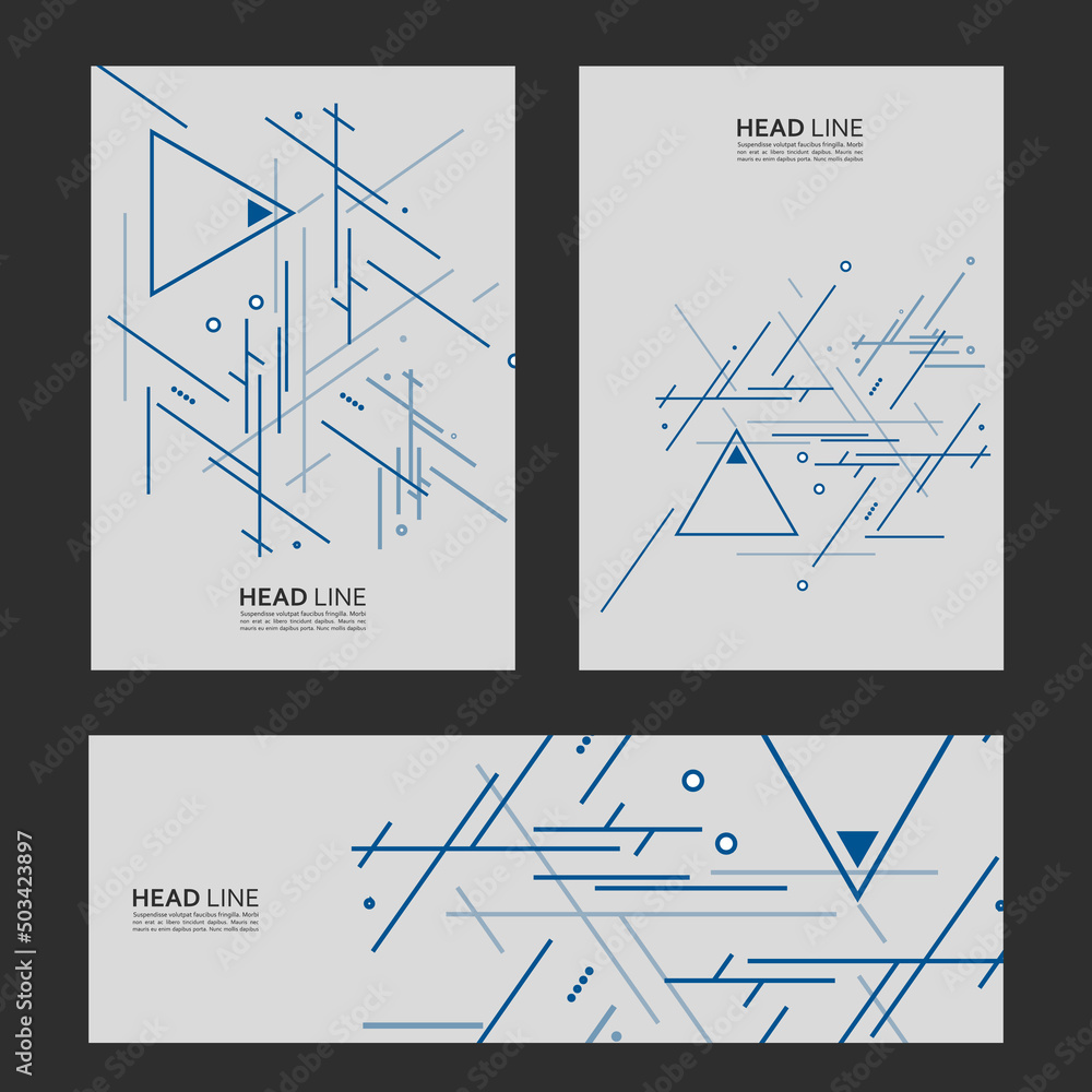 Poster Triangle vector abstract background. Geometric lines minimal layout. Cover modern style