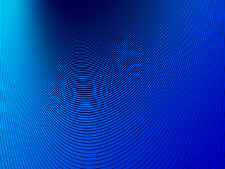 Blue lines in 3D perspective vector abstract background, dynamic linear minimal design, wave lied pattern in dimensional and movement.