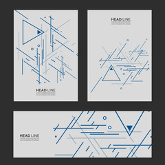 Triangle vector abstract background. Geometric lines minimal layout. Cover modern style