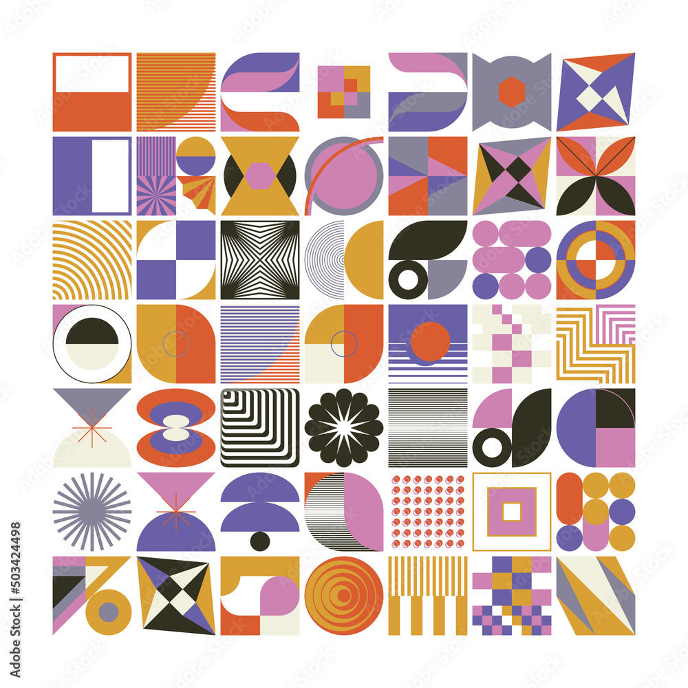 Aufkleber modern vector graphics collection of various geometric shapes and abstract forms