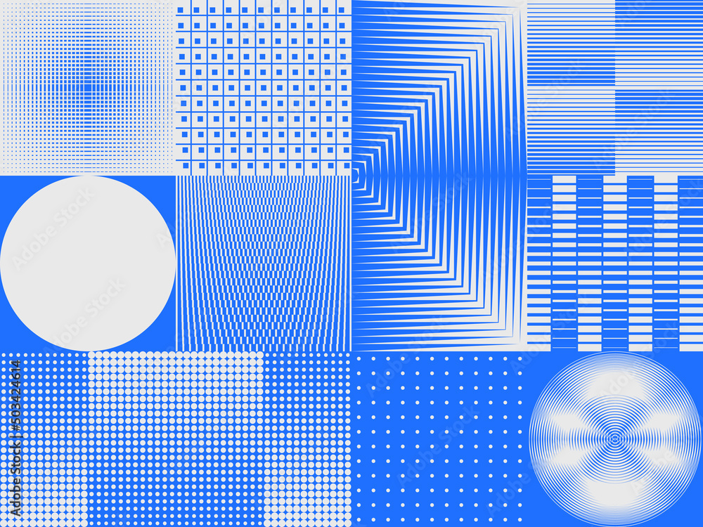Aufkleber abstract minimalist vector graphics with digital transition effect inspired by brutalist style
