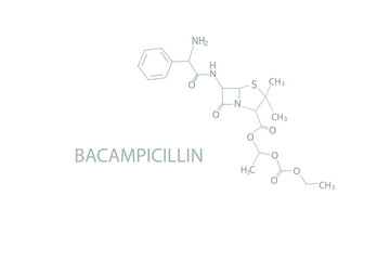 Bacampicillin molecular skeletal chemical formula.