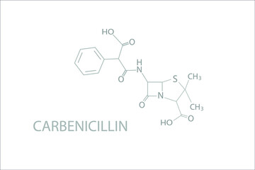 Carbenicillin molecular skeletal chemical formula.