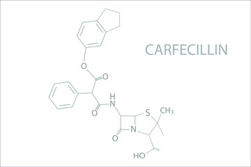 Carfecillin molecular skeletal chemical formula.