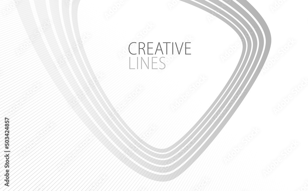 Poster lines in perspective vector abstract background in light grey and white monochrome, 3d dimensional s